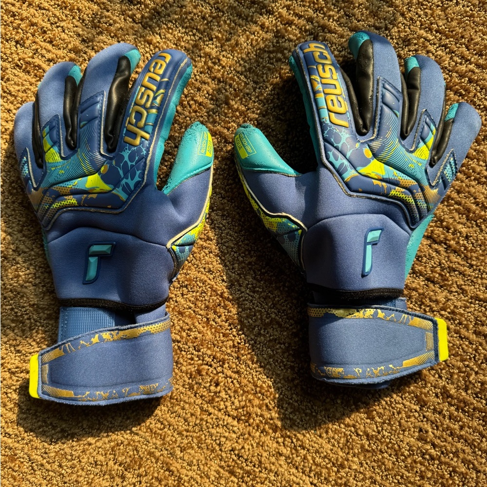 Reusch Blue and Yellow Goalkeeper Gloves
